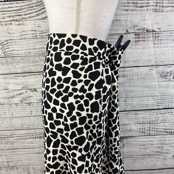INC International Concepts Skirt sz 12 Black Ivory Giraffe High Low A Line Midi - Picture 6 of 12